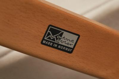  Vatne M bler Sigurd Ressell Pair of Falcon Lounge Chairs in Leather Canvas and Birch