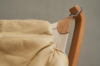  Vatne M bler Sigurd Ressell Pair of Falcon Lounge Chairs in Leather Canvas and Birch