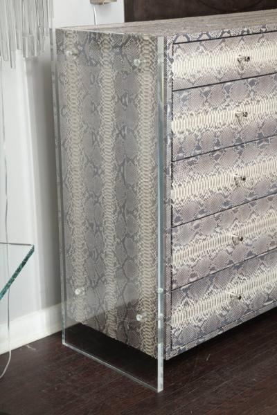  Venfield 15 Drawer Python Dresser with Lucite Side Panels