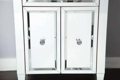  Venfield 2 Door Mirrored Nightstand with Single Drawer