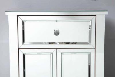  Venfield 2 Door Mirrored Nightstand with Single Drawer
