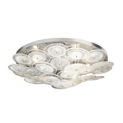  Venfield Artisan Clear Pulegoso Glass Disc Flush Mount