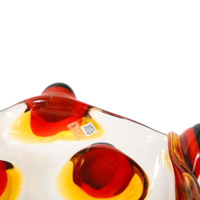 Venfield Artisan Murano Clear and Amber Art Glass Vase 2021