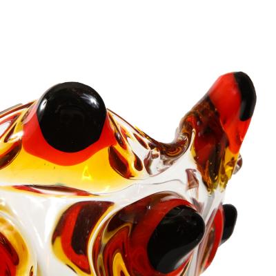  Venfield Artisan Murano Clear and Amber Art Glass Vase 2021
