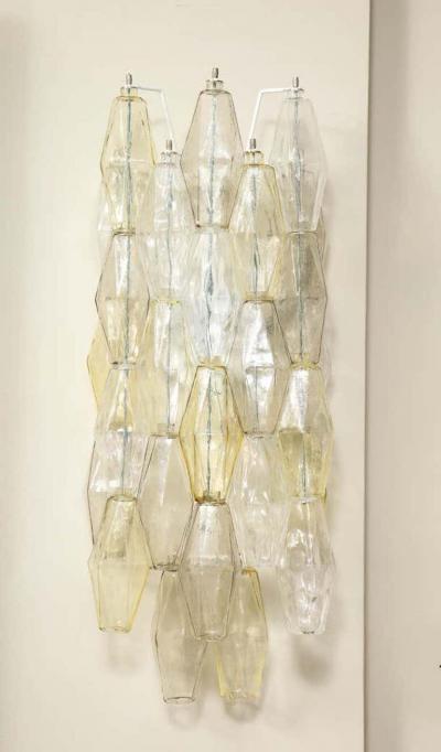  Venfield Artisan Pair of Clear and Amber Glass Polyhedron Sconces 2021