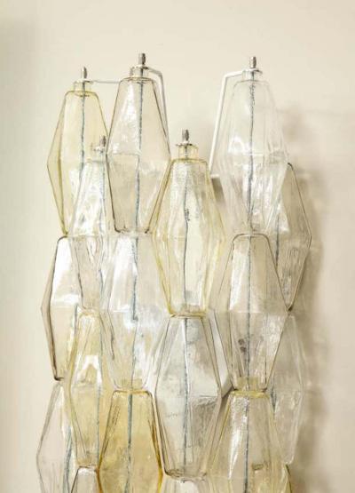  Venfield Artisan Pair of Clear and Amber Glass Polyhedron Sconces 2021