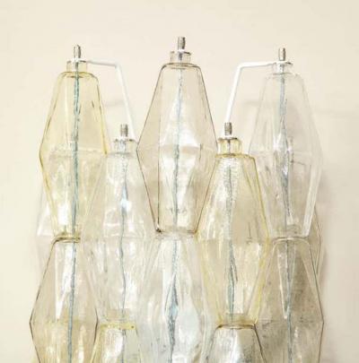  Venfield Artisan Pair of Clear and Amber Glass Polyhedron Sconces 2021