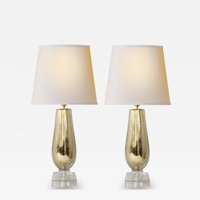  Venfield Artisan Pair of Gold Sommerso Glass Table Lamps