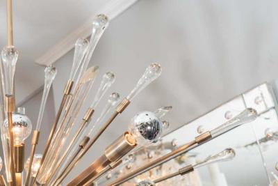  Venfield Beautifully Detailed Custom Glass Teardrop Oval Sputnik Chandelier