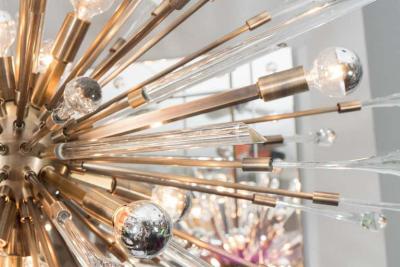 Venfield Beautifully Detailed Custom Glass Teardrop Oval Sputnik Chandelier