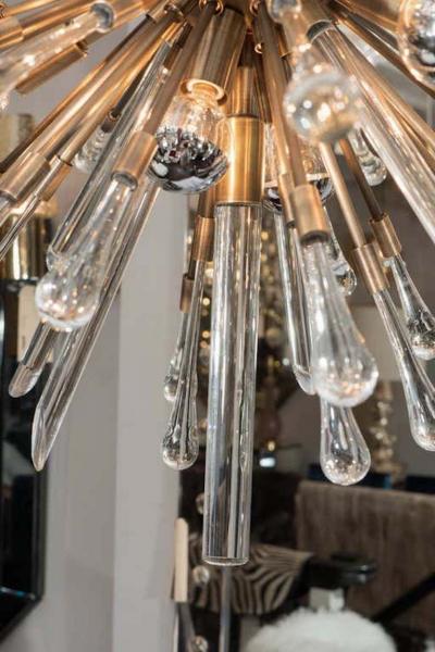  Venfield Beautifully Detailed Custom Glass Teardrop Oval Sputnik Chandelier