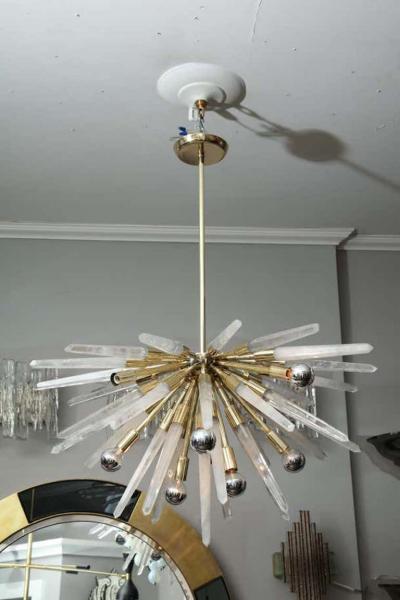  Venfield Brazilian Rock Crystal Half Sputnik Chandelier