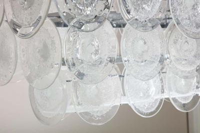  Venfield Clear Bubble Murano Glass Disc Chandelier in Rectangle Shape
