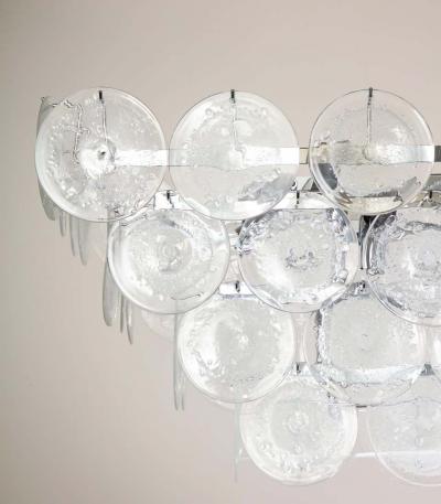  Venfield Clear Bubble Murano Glass Disc Chandelier in Rectangle Shape
