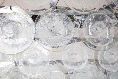  Venfield Clear Bubble Murano Glass Disc Chandelier in Rectangle Shape