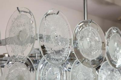  Venfield Clear Bubble Murano Glass Disc Chandelier in Rectangle Shape