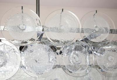  Venfield Clear Bubble Murano Glass Disc Chandelier in Rectangle Shape