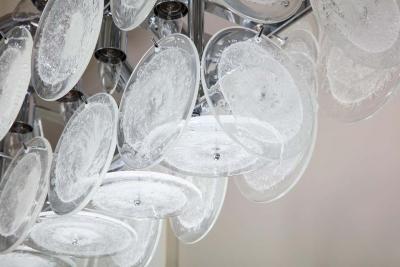  Venfield Clear Bubble Murano Glass Disc Chandelier in Rectangle Shape