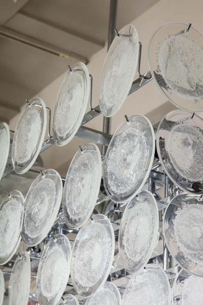  Venfield Clear Bubble Murano Glass Disc Chandelier in Rectangle Shape