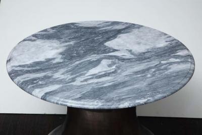  Venfield Cloud Gray Marble Coffee Table with Olpe Stainless Steel Base