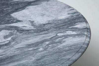  Venfield Cloud Gray Marble Coffee Table with Olpe Stainless Steel Base