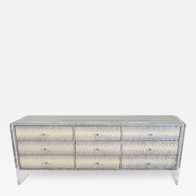  Venfield Custom 9 Drawer Python Dresser with Lucite Side Panels