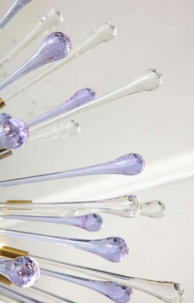  Venfield Custom Amethyst and Clear Teardrop Sputnik Chandelier