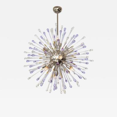  Venfield Custom Amethyst and Clear Teardrop Sputnik Chandelier
