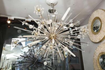  Venfield Custom Austrian Crystal and Rock Crystal Sputnik Chandelier