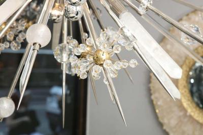  Venfield Custom Austrian Crystal and Rock Crystal Sputnik Chandelier