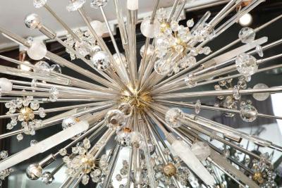  Venfield Custom Austrian Crystal and Rock Crystal Sputnik Chandelier