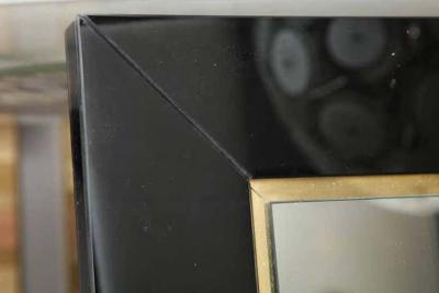  Venfield Custom Black Glass and Brass Full Length Mirror