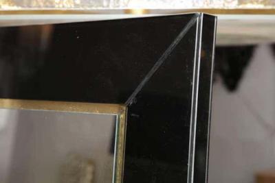  Venfield Custom Black Glass and Brass Full Length Mirror