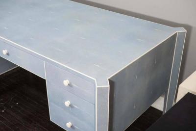  Venfield Custom Blue Shagreen and Bone Desk