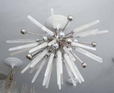  Venfield Custom Brazilian Rock Crystal Flush Mount Light Fixture