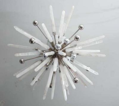  Venfield Custom Brazilian Rock Crystal Flush Mount Light Fixture