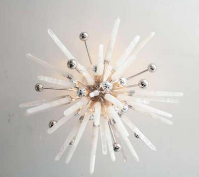  Venfield Custom Brazilian Rock Crystal Flush Mount Light Fixture
