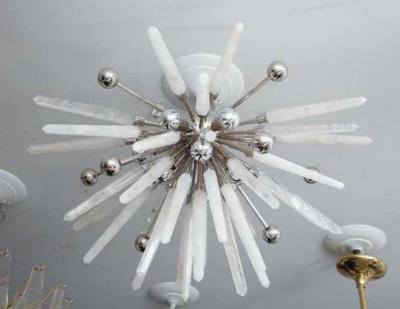  Venfield Custom Brazilian Rock Crystal Flush Mount Light Fixture