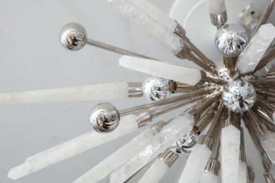  Venfield Custom Brazilian Rock Crystal Flush Mount Light Fixture