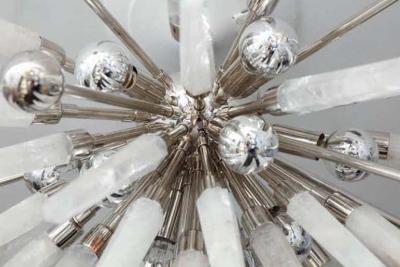  Venfield Custom Brazilian Rock Crystal Flush Mount Light Fixture
