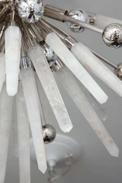  Venfield Custom Brazilian Rock Crystal Flush Mount Light Fixture