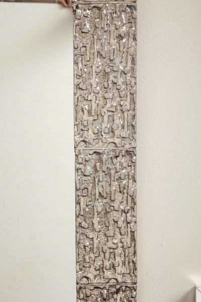  Venfield Custom Brutalist Mirror in the Manner of Luciano Frigerio in Brushed Nickel