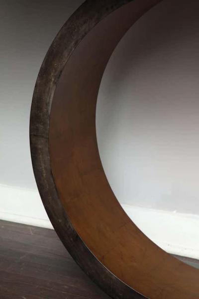  Venfield Custom Charcoal Goatskin Console with Umber Gold Leaf