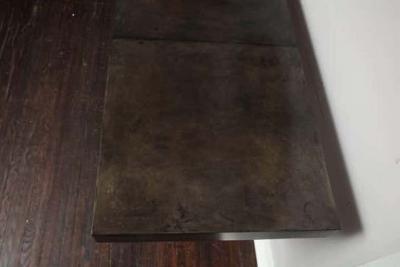  Venfield Custom Charcoal Goatskin Console with Umber Gold Leaf
