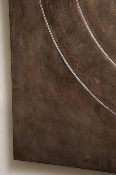  Venfield Custom Circle Mirror in Square Parchment Frame