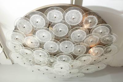  Venfield Custom Clear Bubble Murano Glass Disc Flush Mount Light 36 