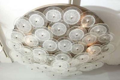  Venfield Custom Clear Bubble Murano Glass Disc Flush Mount Light