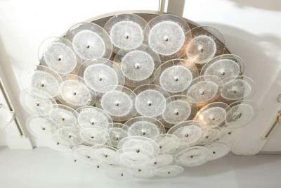  Venfield Custom Clear Bubble Murano Glass Disc Flush Mount Light
