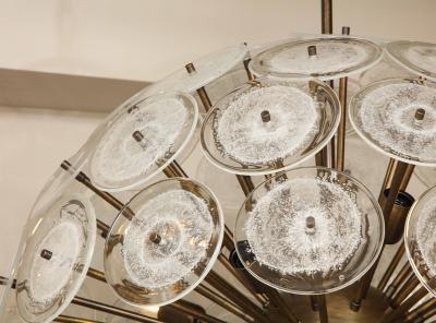  Venfield Custom Clear Bubble Murano Glass Disc Sputnik Chandelier