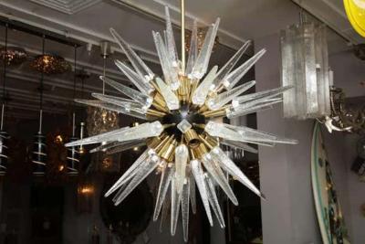  Venfield Custom Clear Murano Glass Spike Sputnik Chandelier